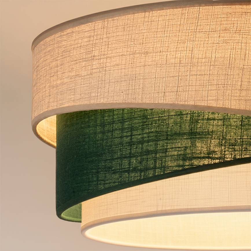 Brilagi - Lámpara colgante con cable ARROW 1xE27/60W/230V Ø 45 cm beige/verde/blanco