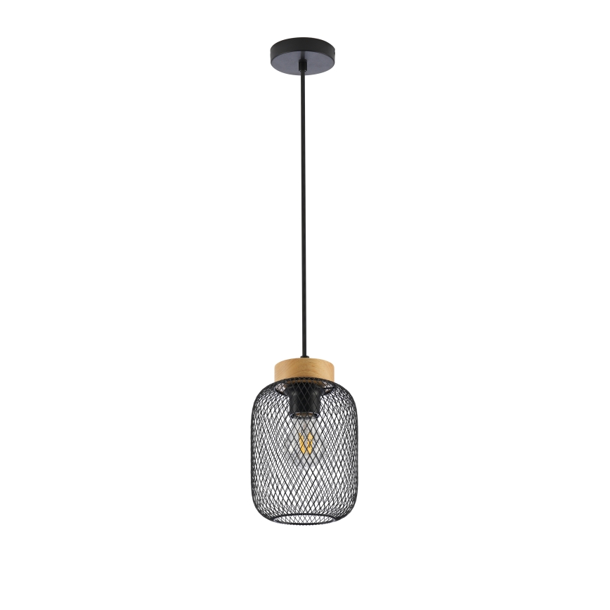 Brilagi - Lámpara colgante con cable BASKLITE 1xE27/15W/230V madera/negro