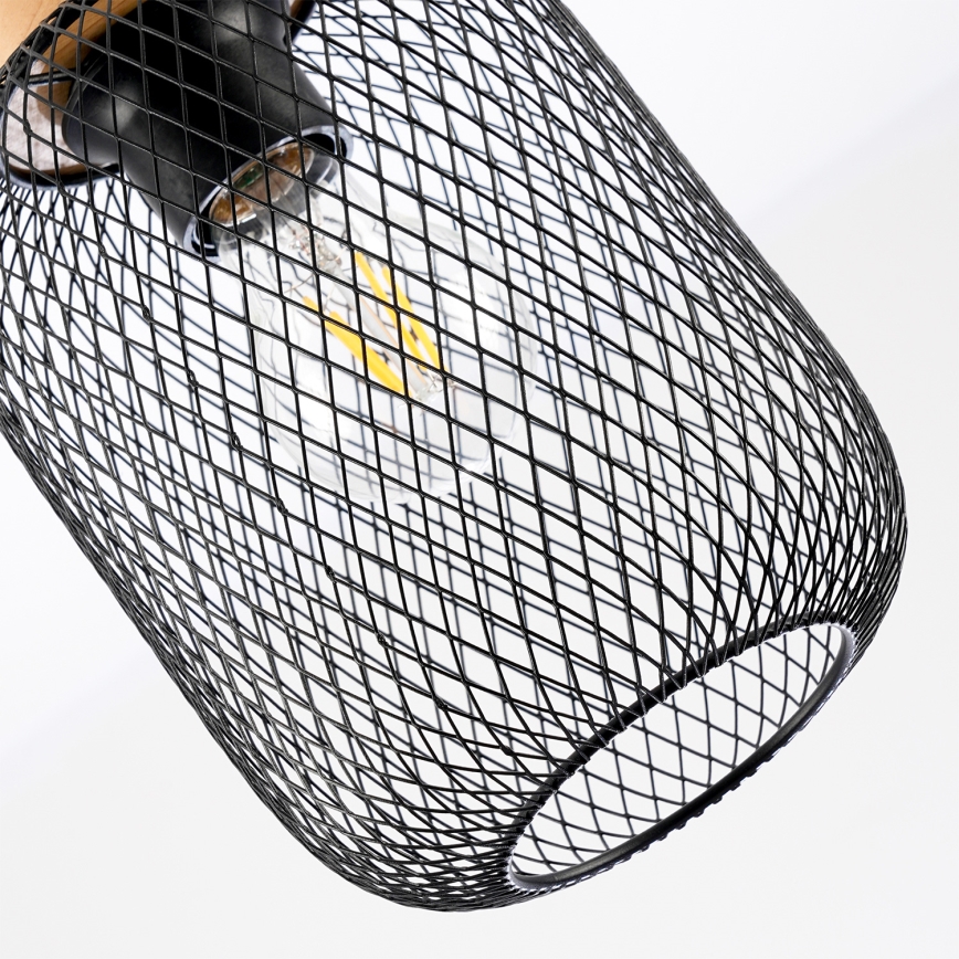 Brilagi - Lámpara colgante con cable BASKLITE 1xE27/15W/230V madera/negro