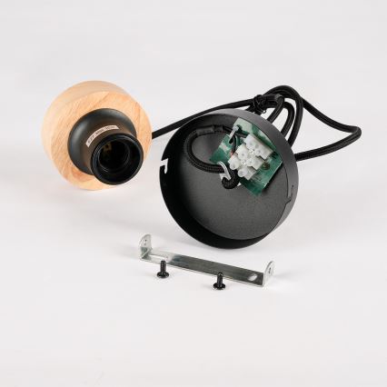 Brilagi - Lámpara colgante con cable BASKLITE 1xE27/15W/230V madera/negro