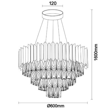 Brilagi - Lámpara colgante con cable CARLOS 9xE14/40W/230V, diámetro 60 cm