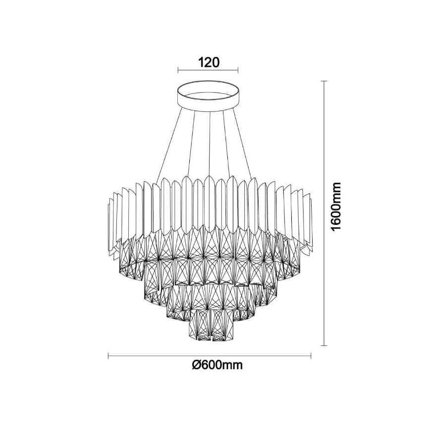 Brilagi - Lámpara colgante con cable CARLOS 9xE14/40W/230V, diámetro 60 cm
