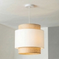 Brilagi - Lámpara colgante con cable CERIA 1xE27/40W/230V Ø 40 cm beige/blanco