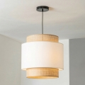 Brilagi - Lámpara colgante con cable CERIA 1xE27/40W/230V Ø 40 cm negra/beige/blanca