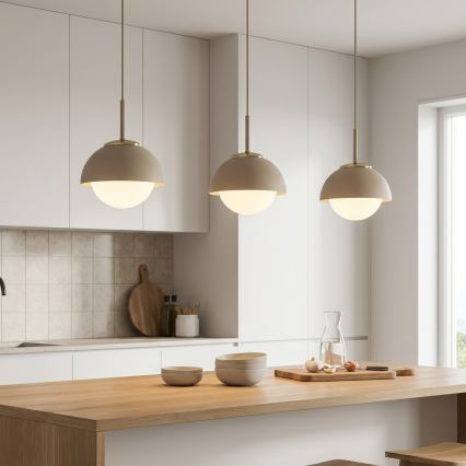 BRILAGI - Lámpara colgante con cable COSMO 1xE27/60W/230V Ø 18 cm beige/dorado