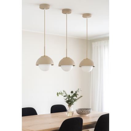 BRILAGI - Lámpara colgante con cable COSMO 1xE27/60W/230V Ø 18 cm beige/dorado