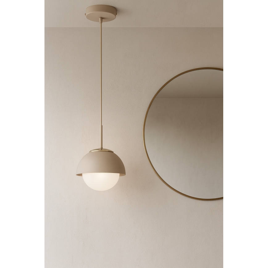 BRILAGI - Lámpara colgante con cable COSMO 1xE27/60W/230V Ø 18 cm beige/dorado