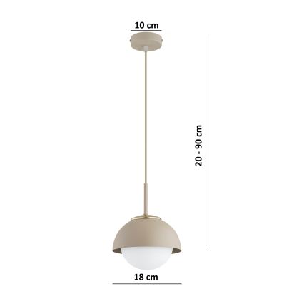 BRILAGI - Lámpara colgante con cable COSMO 1xE27/60W/230V Ø 18 cm beige/dorado