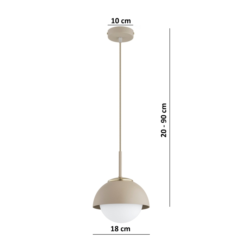 BRILAGI - Lámpara colgante con cable COSMO 1xE27/60W/230V Ø 18 cm beige/dorado