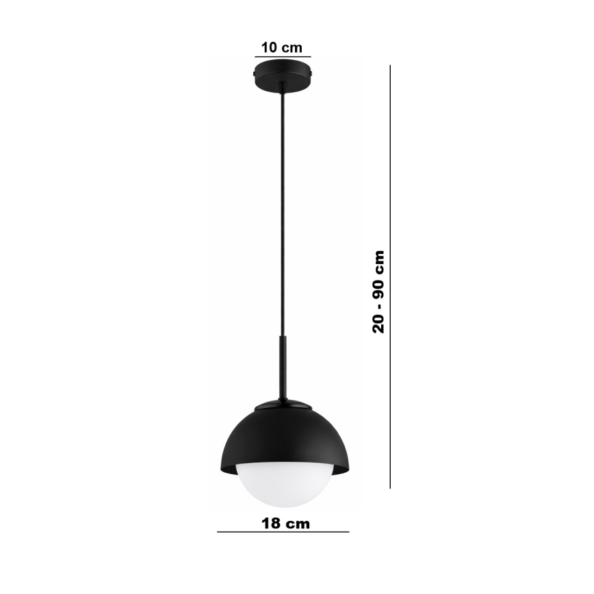 BRILAGI - Lámpara colgante con cable COSMO 1xE27/60W/230V Ø 18 cm negra