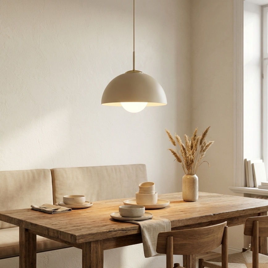 Brilagi - Lámpara colgante con cable COSMO 1xE27/60W/230V Ø 30 cm beige/dorado