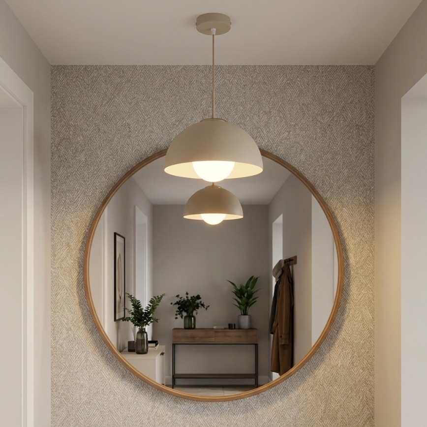 Brilagi - Lámpara colgante con cable COSMO 1xE27/60W/230V Ø 30 cm beige/dorado