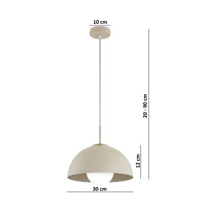 Brilagi - Lámpara colgante con cable COSMO 1xE27/60W/230V Ø 30 cm beige/dorado