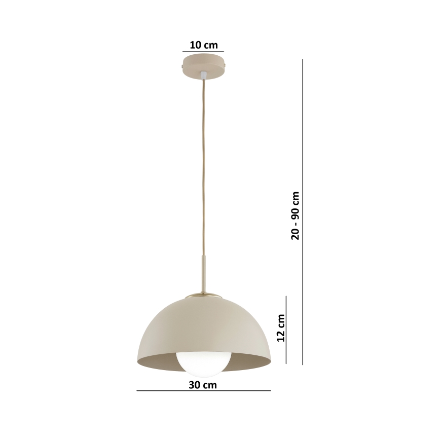 Brilagi - Lámpara colgante con cable COSMO 1xE27/60W/230V Ø 30 cm beige/dorado