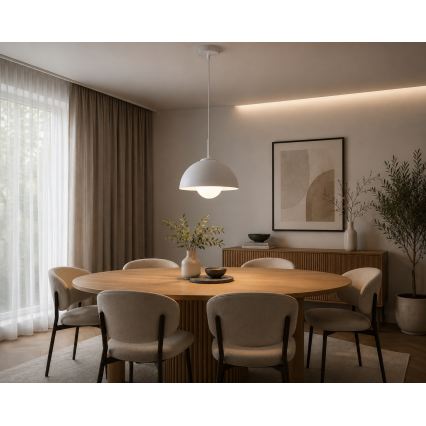 BRILAGI - Lámpara colgante con cable COSMO 1xE27/60W/230V Ø 30 cm blanco/dorado