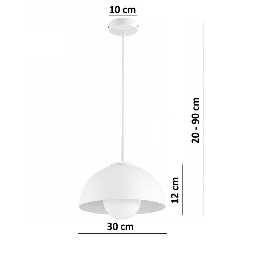 BRILAGI - Lámpara colgante con cable COSMO 1xE27/60W/230V Ø 30 cm blanco/dorado