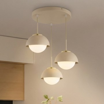 Brilagi - Lámpara colgante con cable COSMO 3xE27/60W/230V beige/dorado