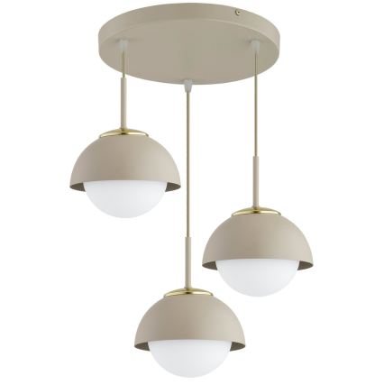 Brilagi - Lámpara colgante con cable COSMO 3xE27/60W/230V beige/dorado