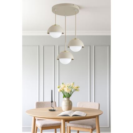 Brilagi - Lámpara colgante con cable COSMO 3xE27/60W/230V beige/dorado
