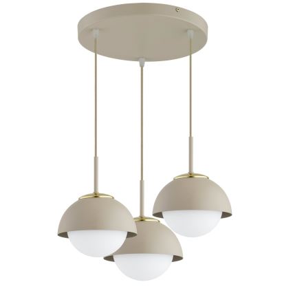 Brilagi - Lámpara colgante con cable COSMO 3xE27/60W/230V beige/dorado