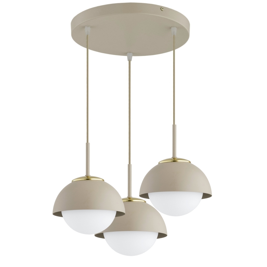 Brilagi - Lámpara colgante con cable COSMO 3xE27/60W/230V beige/dorado