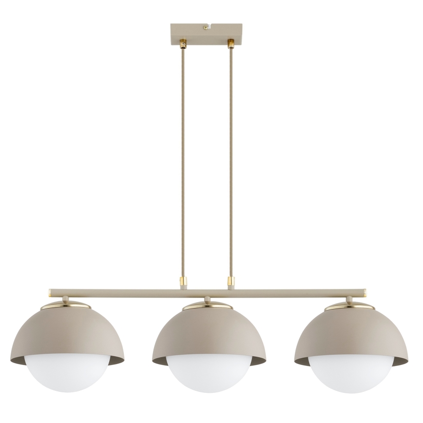 BRILAGI - Lámpara colgante con cable COSMO 3xE27/60W/230V beige/dorado
