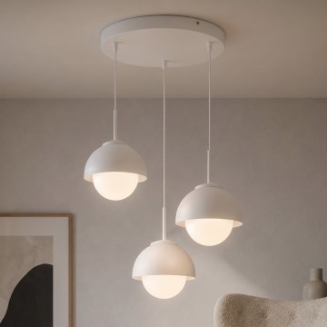 BRILAGI - Lámpara colgante con cable COSMO 3xE27/60W/230V blanco/dorado
