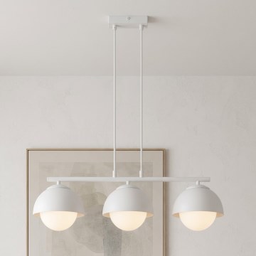 BRILAGI - Lámpara colgante con cable COSMO 3xE27/60W/230V blanco/dorado