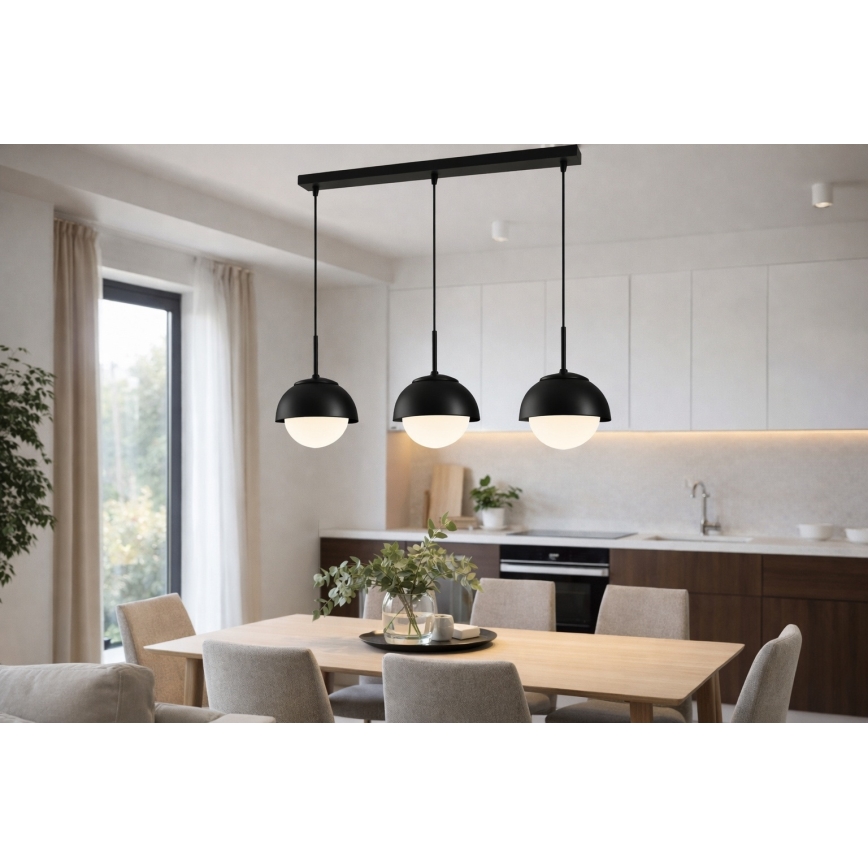 BRILAGI - Lámpara colgante con cable COSMO 3xE27/60W/230V negra