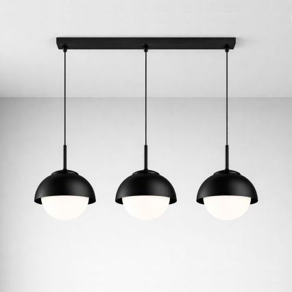 BRILAGI - Lámpara colgante con cable COSMO 3xE27/60W/230V negra