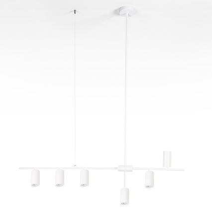 Brilagi - Lámpara colgante con cable CRANE 6xGU10/30W/230V blanca