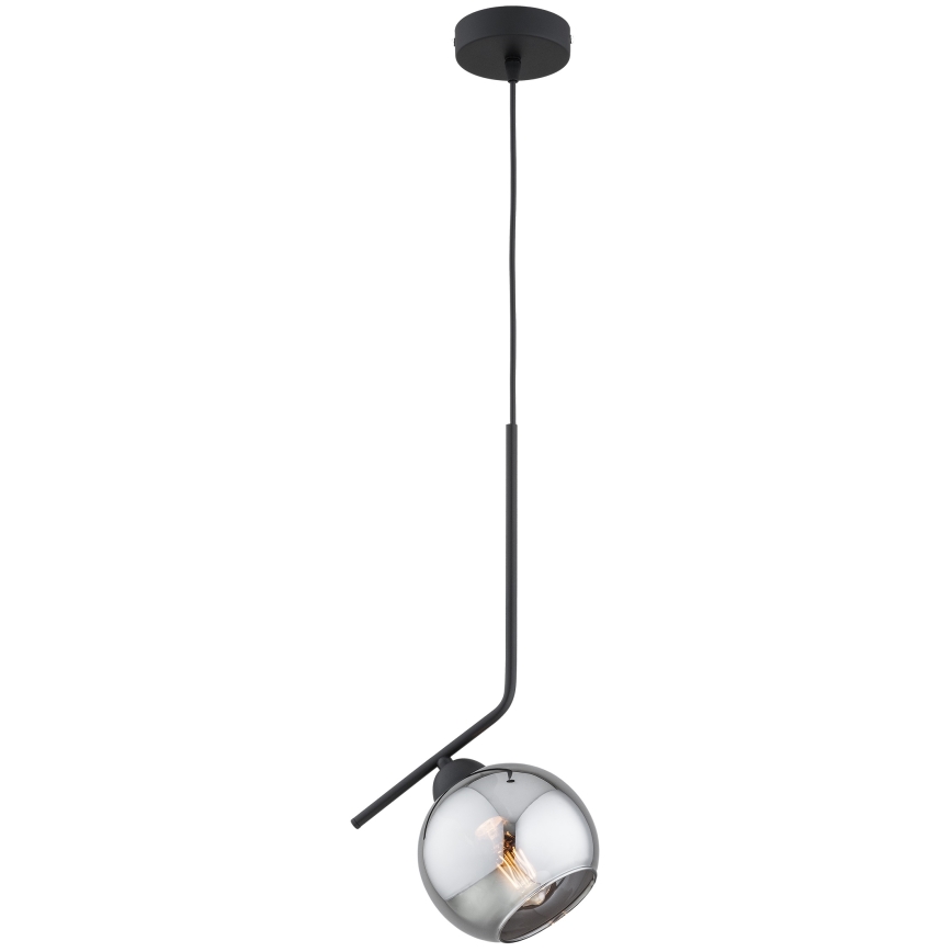 Brilagi - Lámpara colgante con cable DIOR 1xE27/60W/230V negro/gris ahumado