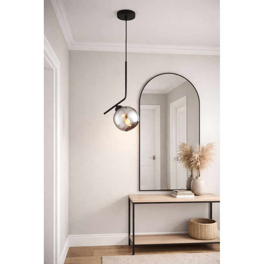 Brilagi - Lámpara colgante con cable DIOR 1xE27/60W/230V negro/gris ahumado
