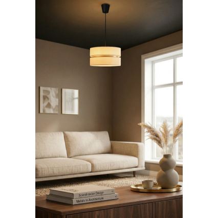 Brilagi - Lámpara colgante con cable DUO-DUO 1xE27/60W/230V Ø 40 cm crema/dorado
