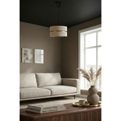Brilagi - Lámpara colgante con cable DUO-DUO 1xE27/60W/230V Ø 40 cm crema/dorado