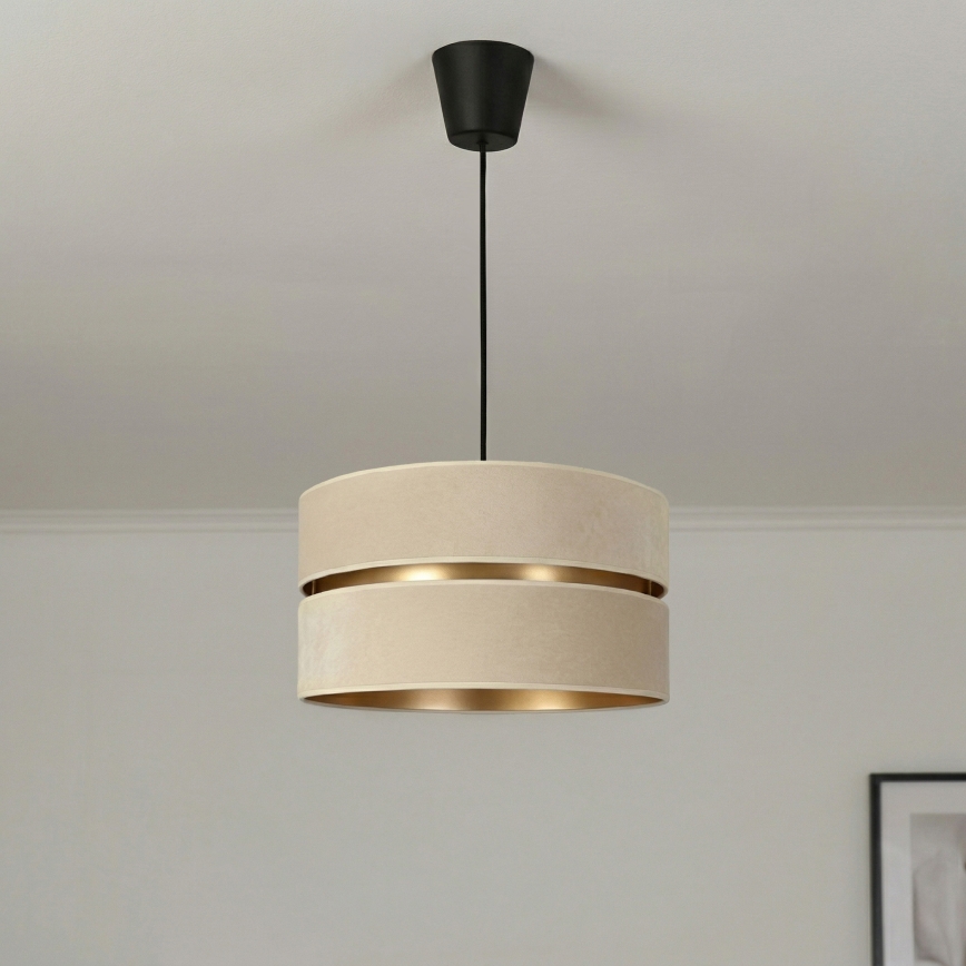 Brilagi - Lámpara colgante con cable DUO-DUO 1xE27/60W/230V Ø 40 cm crema/dorado