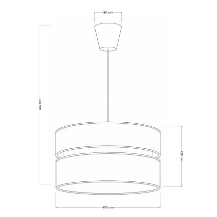 Brilagi - Lámpara colgante con cable DUO-DUO 1xE27/60W/230V Ø 40 cm crema/dorado