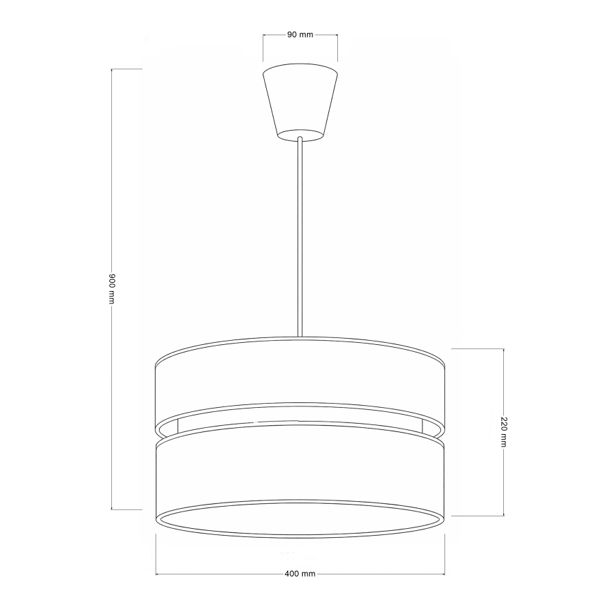 Brilagi - Lámpara colgante con cable DUO-DUO 1xE27/60W/230V Ø 40 cm crema/dorado