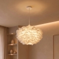 BRILAGI - Lámpara colgante con cable FEATHER 3xE27/40W/230V Ø 50 cm blanca