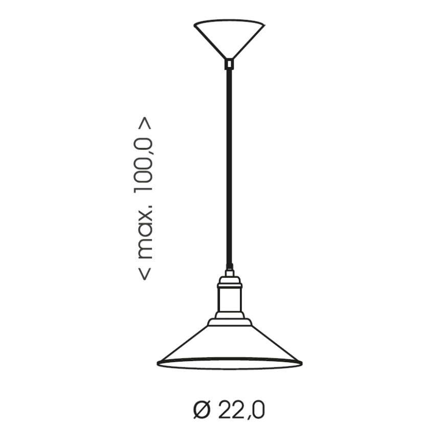 Brilagi - Lámpara colgante con cable FORGE 1xE27/60W/230V Ø 22 cm marrón