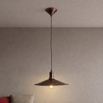 BRILAGI - Lámpara colgante con cable FORGE 1xE27/60W/230V Ø 36 cm pátina/cobre