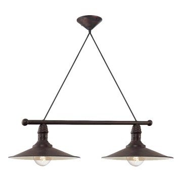 Brilagi - Lámpara colgante con cable FORGE 2xE27/60W/230V marrón
