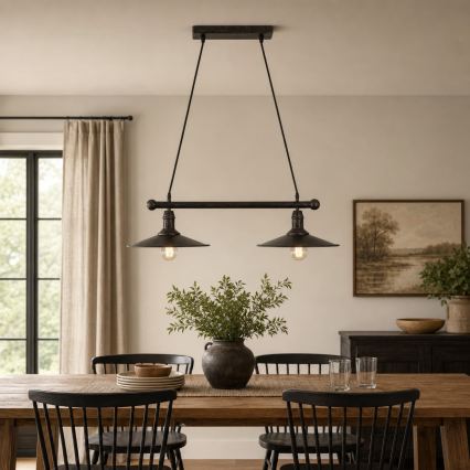 BRILAGI - Lámpara colgante con cable FORGE 2xE27/60W/230V marrón