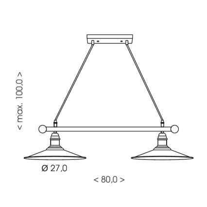 Brilagi - Lámpara colgante con cable FORGE 2xE27/60W/230V marrón