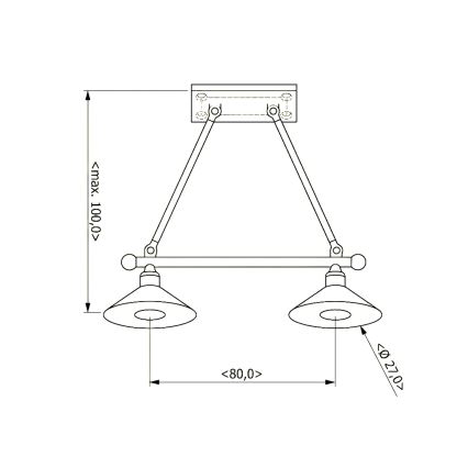 BRILAGI - Lámpara colgante con cable FORGE 2xE27/60W/230V marrón