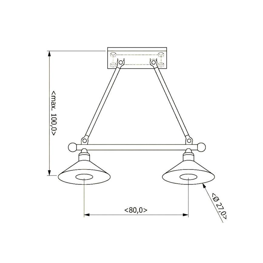 BRILAGI - Lámpara colgante con cable FORGE 2xE27/60W/230V marrón