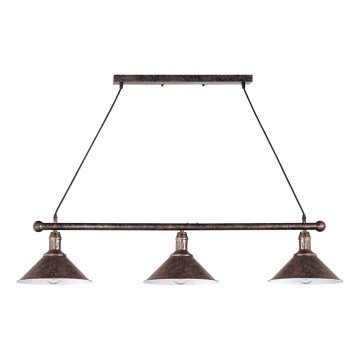 BRILAGI - Lámpara colgante con cable FORGE 3xE27/60W/230V cobre/pátina