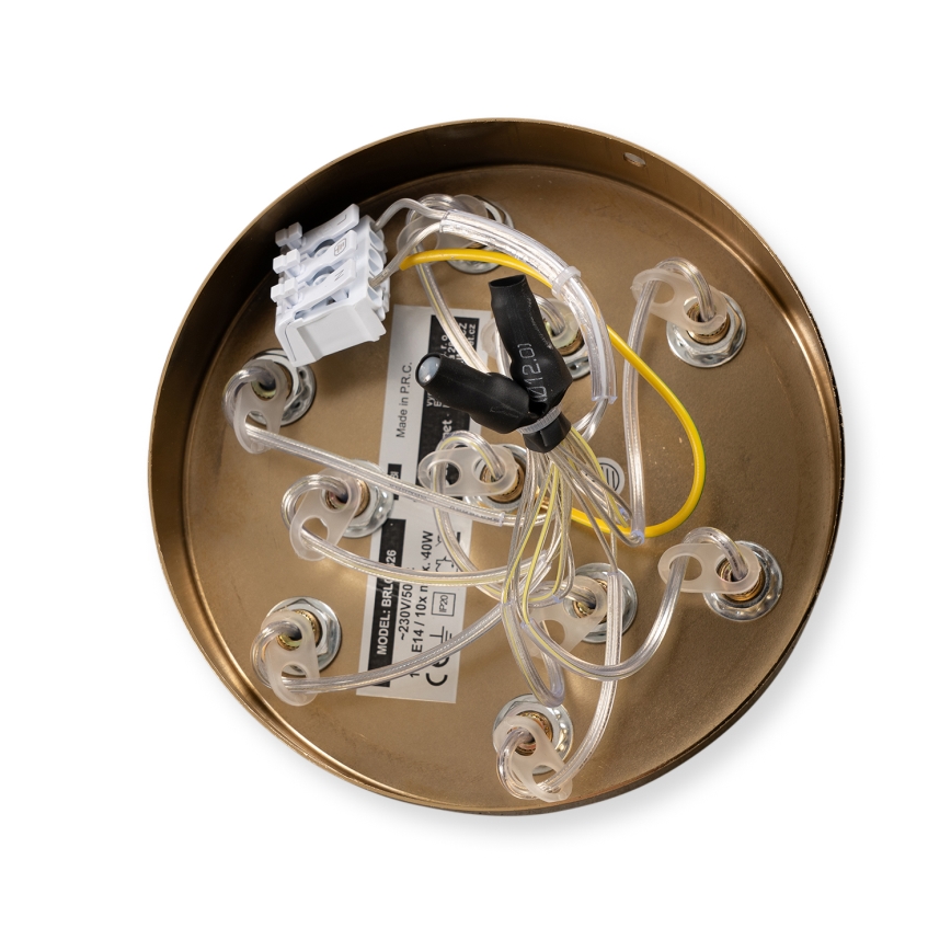 Brilagi - Lámpara colgante con cable GLOBE 10xE14/15W/230V blanca
