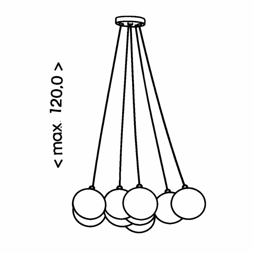 Brilagi - Lámpara colgante con cable GLOBE 10xE14/15W/230V blanca