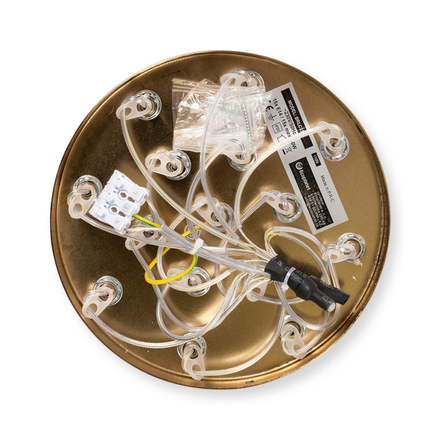 Brilagi - Lámpara colgante con cable GLOBE 15xE14/15W/230V blanca